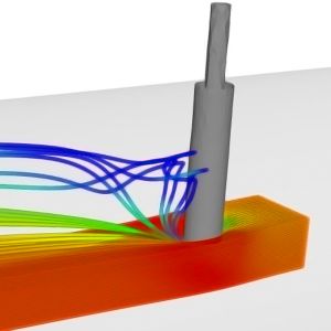 Computational Fluid Dynamics model (heat map of liquid flow)