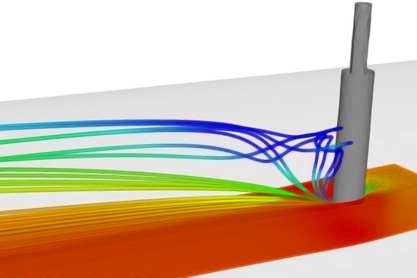 Computational Fluid Dynamics model (heat map of liquid flow)